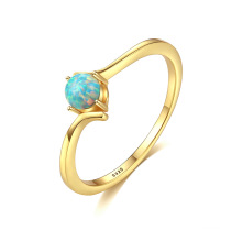 Gold Plated 925 Sterling Siver Opal Rings